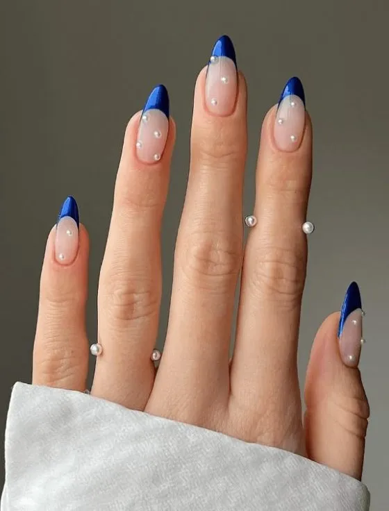 Chrome French Tip Nails